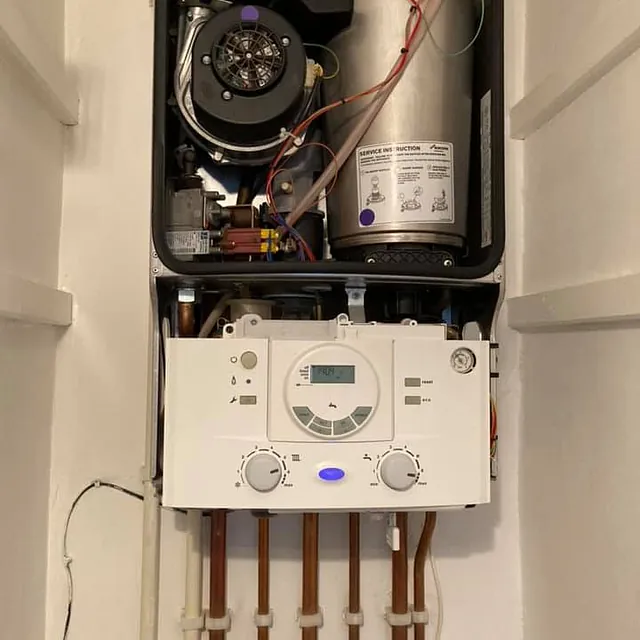 boiler being serviced